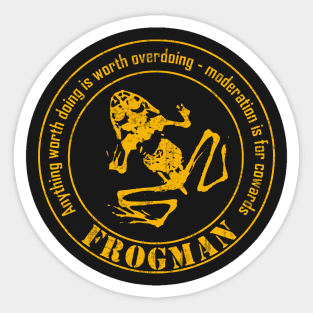 Frogman diver (small logo - distressed) Sticker